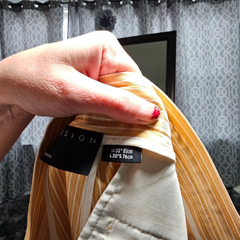 ASOS Design Pinstripe Drawstring Pants – W32 L30 - Picture 6 of 7